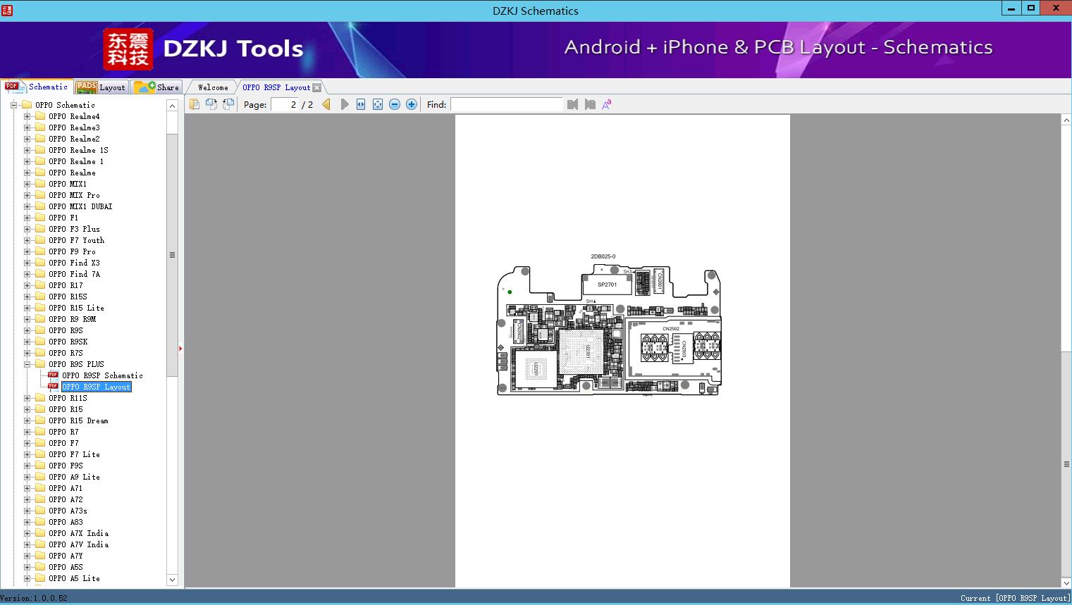 OPPO R9SP Layout